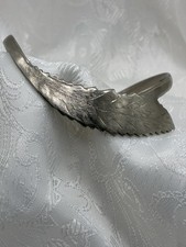 Sterling Silver Textured Leaf Cuff 6 Inch Bra...