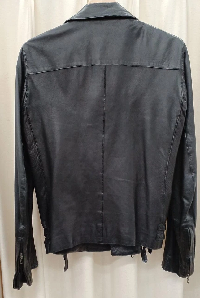ATTACHMENT Black Deerskin Riders Jacket Leather B Used Motorcycle Coat - Image 2 of 4