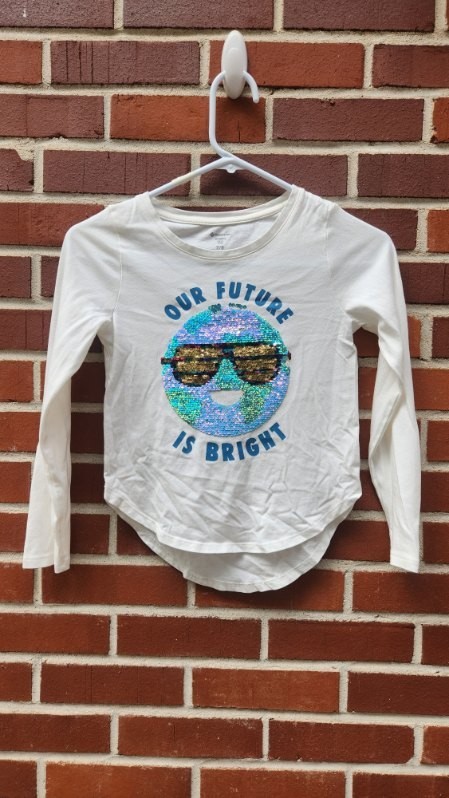 Member s Mark White Girls Sequined TShirt - Size 7/8