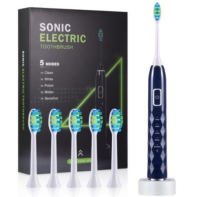 Sonic Electric Toothbrush for Adults - Deep Cleaning Teeth Whitening6 Replace...