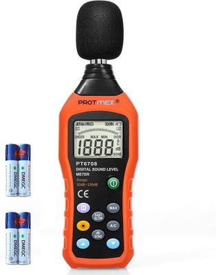 Medidor de nivel de sonido, lector digital de decibelios, rango de medición 30-1