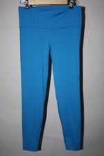 Glow Yoga Leggings Bright Blue High Rise Workout Pants Size Medium USA Made