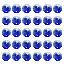 80 Pack K9 Crystal Octagon Beads 2 Holes 14mm Chandelier Prisms Blue