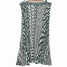 Maeve Anthropologie Pleated Maxi Skirt Green Womens 18W Geometric Avant Garde