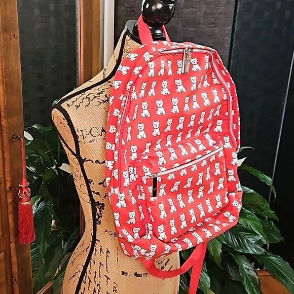 Marc Tetro Red Backpack White Scottish Dogs - Image 4 of 4