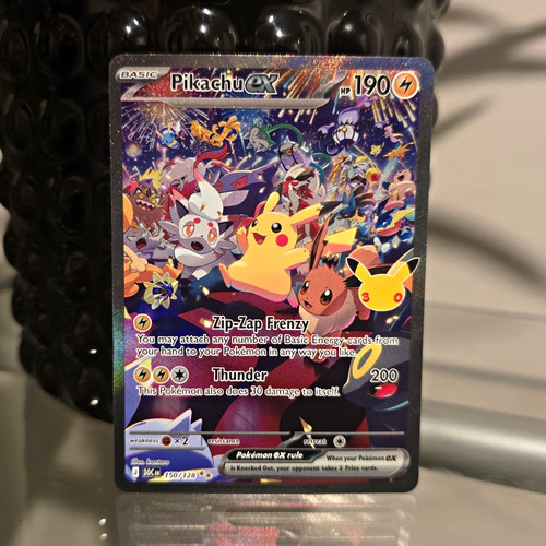 30th SIR Pikachu ex 150/128 190 HP Nighttime TCG Card English