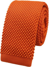 Men'S Solid Color Skinny Knit Tie Smart Formal Cotton Necktie Flat Bottom