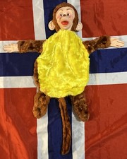VTG Rubber Face Monkey Plush Doll Zipper Back Un-Stuffed Carnival Toy 1960-70s
