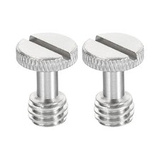 2Pcs 3/8"-16 Thread 19mm Length Camera Fixing Screw Flat Slot Tripod Screws