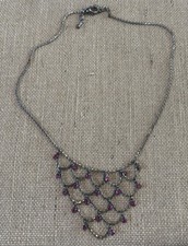 Victorian Red Crystal Bib Necklace 16 -18