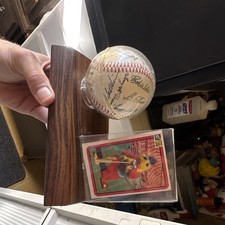 San Diego Padres The Chicken Autographed Baseball Display with Card
