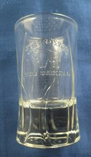 Superb "Zubrowka vodka Bison grass embossed shot glass. New condition.