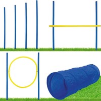 Schecker Hundespielzeug -Dog Agility Set S/M - HüRde - Tunnel - Reifen -Tasche