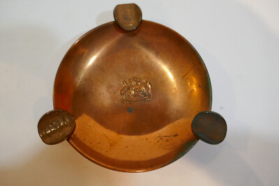 Vintage Copper Metal Coin Ashtray Republica De Chille 1970s era Coins