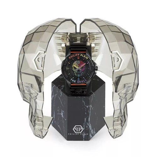 New Philipp Plein Men's Watch Analog Quartz $KULL Black PWAAA0621 Silicone - Picture 5 of 5