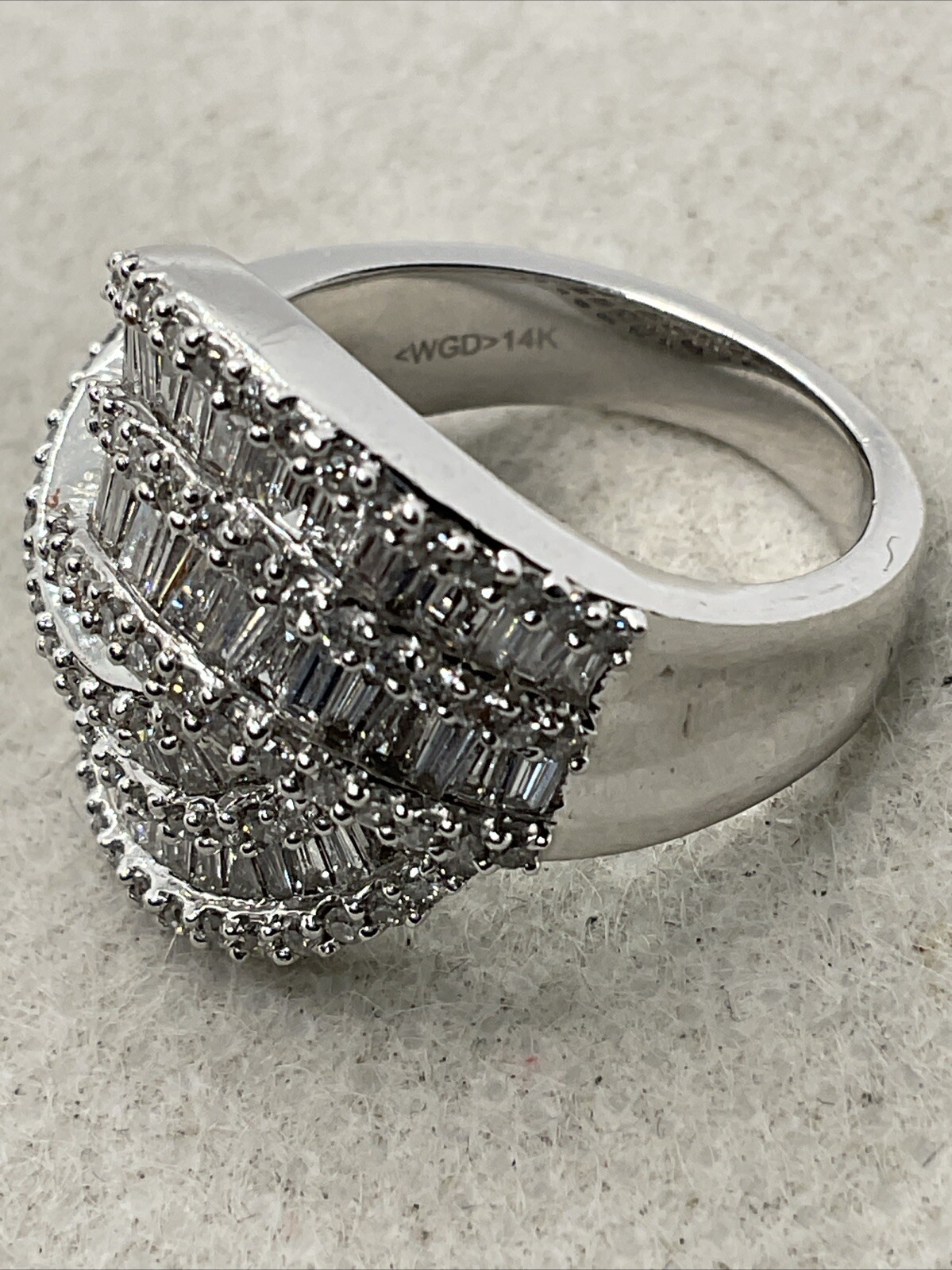 AWESOME Solid 14K White Gold Mixed Shape Diamonds… - image 9