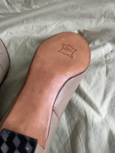 Foot Saver Size 9.5 A Leather Pumps Tan Heel 2” #CL - 第 5/5 張圖片