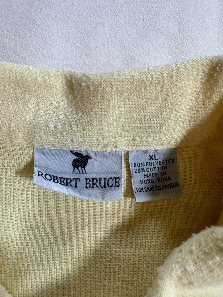 Polo de tenis de golf Robert Bruce de colección de polietileno/algodón amarillo talla XL Foto 3 de 3