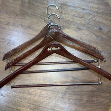 Vintage 1 Dillards 2 Unbranded Wooden And Brass Suit Hangers With Pants Bar