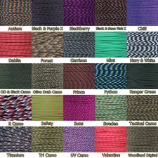 550 Paracord Mil Spec Type III 7 strand cord Multi Colors 10, 25, 50, 100 Feet