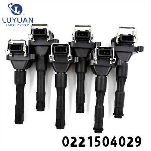 New 6 pack Ignition Coils 0221504029 Bosch For BMW E36 E46 E39 E38 E53