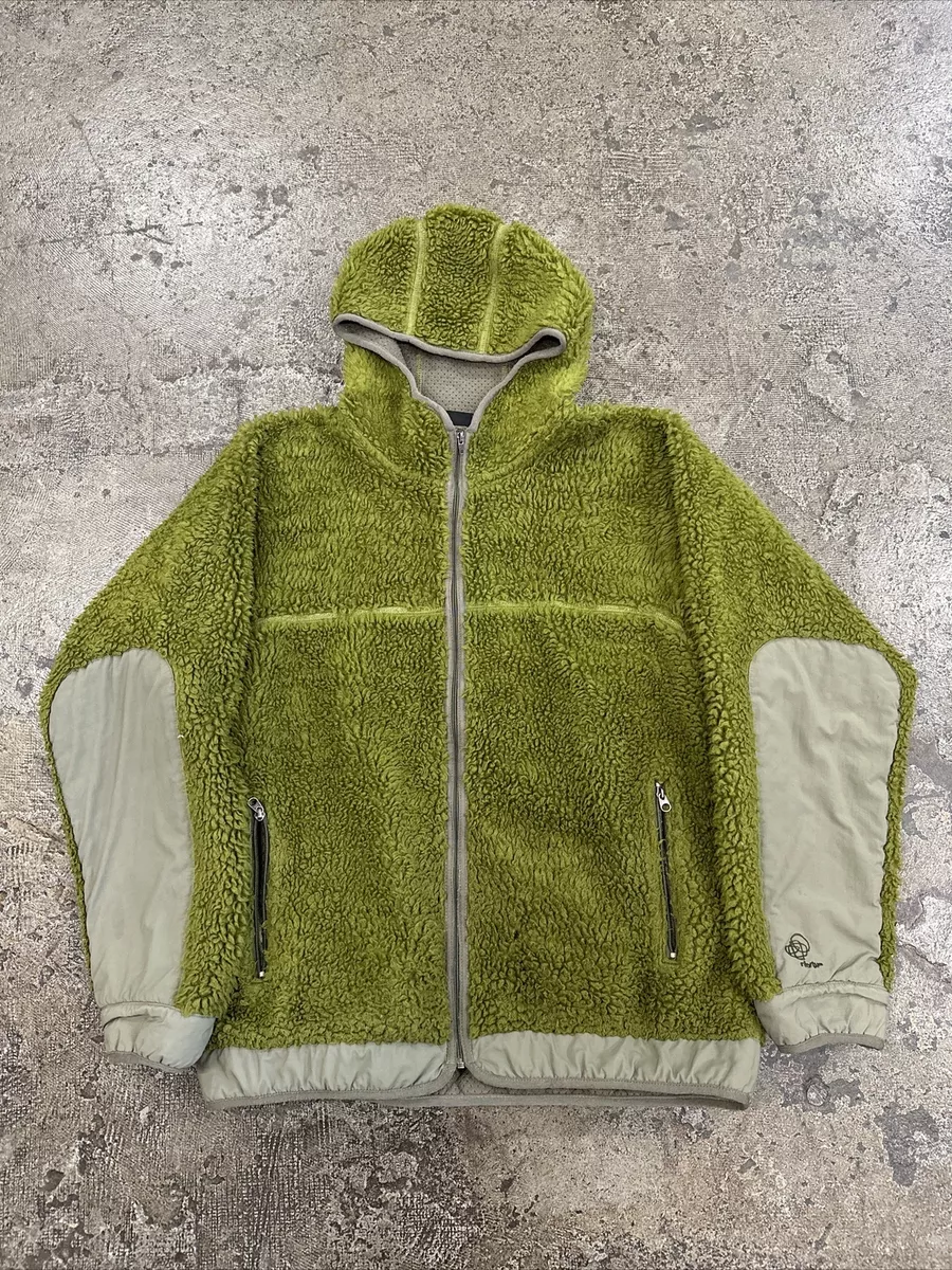 VTG Men s Patagonia Rhythm Pile Fleece Hoody Moss Green Full Zip LARGE USA Made