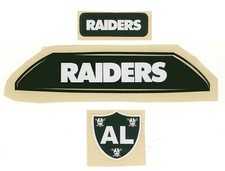 Chrome Oakland / LA / Vegas Raiders Team Name Bumper Decals for Riddell VSR-4 a