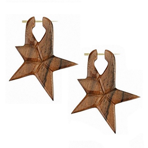 Soul-Cats Orecchini A Stella In Legno – Borchie Etnico Naturale, Ipoallergeniche, Uniche Per Donna