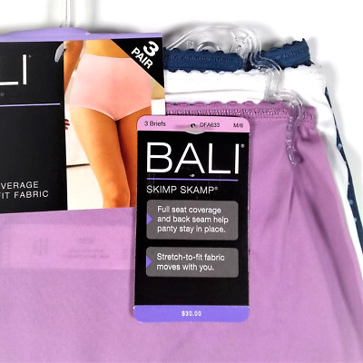 BALI Women's Size 6 Medium Brief Panties Sheer Nylon Underwear 3 Pair NEW