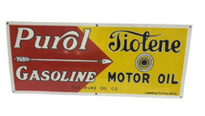 Purol Oil Porcelain Enamel Heavy Metal Sign 36 Inches Double  Side
