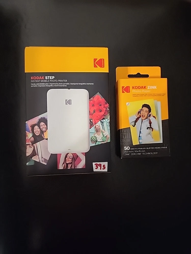 KODAK STEP Instant Mobile Photo Printer in White + Photo Paper