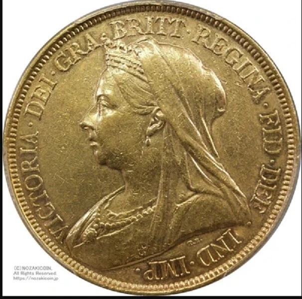 UK Queen Victoria Old Head 5 Pound Gold Coin 1893 PCGS AU50 - Image 3 of 4