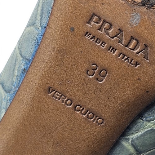 Prada Pointed Toe Pumps Shoes - Crocodile Print Leather - EU 39 / US 9 - Picture 9 of 9