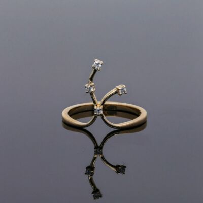 14K Gold 0,06 Kt Natürlicher Diamant Baum Zweig Ring Größe - 3 bis 8 US - Frauentag