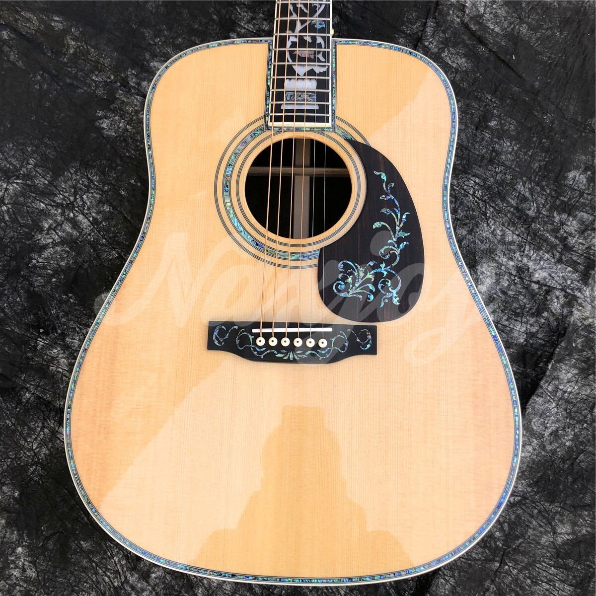 41 Inch D Type Solid Spruce Acoustic Guitar Mother of Pearl Inalys