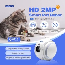 2MP Smart Pet Teasing Cat Robot Auto Return Self Charging IR Tumbler AI Camera