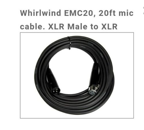 WHIRLWIND EMC20, 20ft Economy Mic Microphone Cable Male Female XLR - Picture 1 of 3