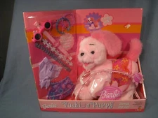 2002 BARBIE FASHION PUPPY DOG PINK + PURPLE PLUSH ANIMAL MATTEL 29861 NEW BOX