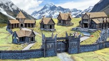 Tabletop Terrain Regno Di Sassonia Terreno Villaggio Medievale 28mm Tabletop