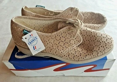 chaussons/chaussures vintage neufs La Vague modèle Guinée beige taille 38 (pa) - Photo 1/4