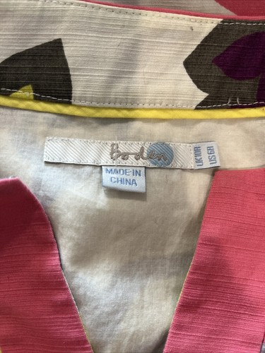 boden Damen 6 rosa Blumen Baumwolle ärmellos knielang Etuikleid KK - Bild 9 von 11