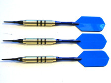 Soft Tip Darts Used, 15 Gram Brass with New Aluminum Shafts and Flights 2666