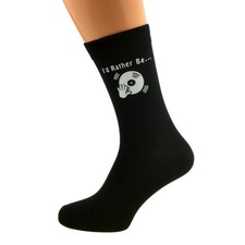 I'd Rather be Playing Records DJ Vinyl Image Design Printed Mens Black Socks