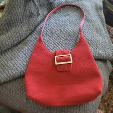 Gorgeous Nine West- Wine Red Color Felt/Flannel Mini Handbag