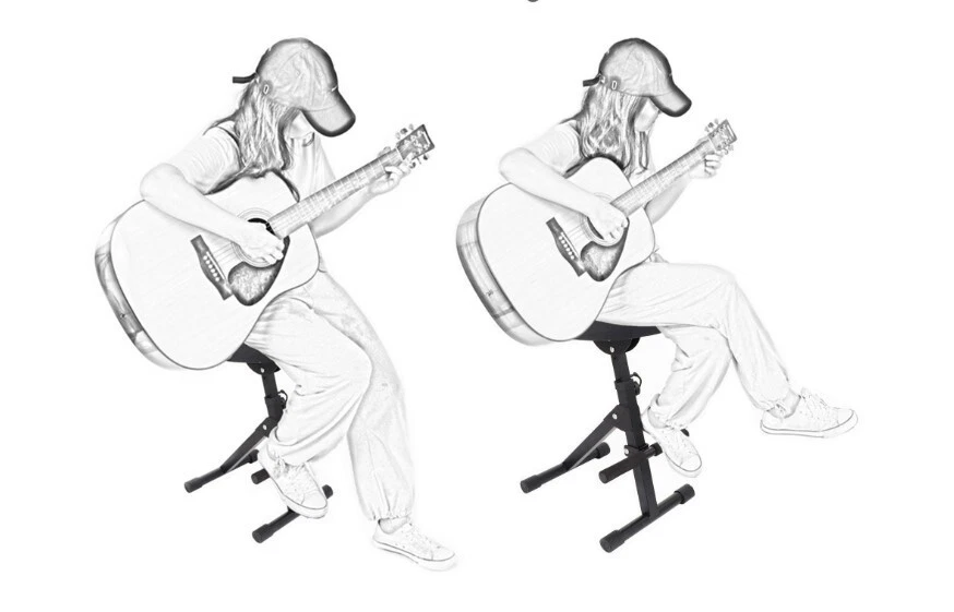 PERFORMER GUITAR STOOL GUITARIST’S CHAIR Adjustable Backrest and Fold Out NEW - image 3 of 4
