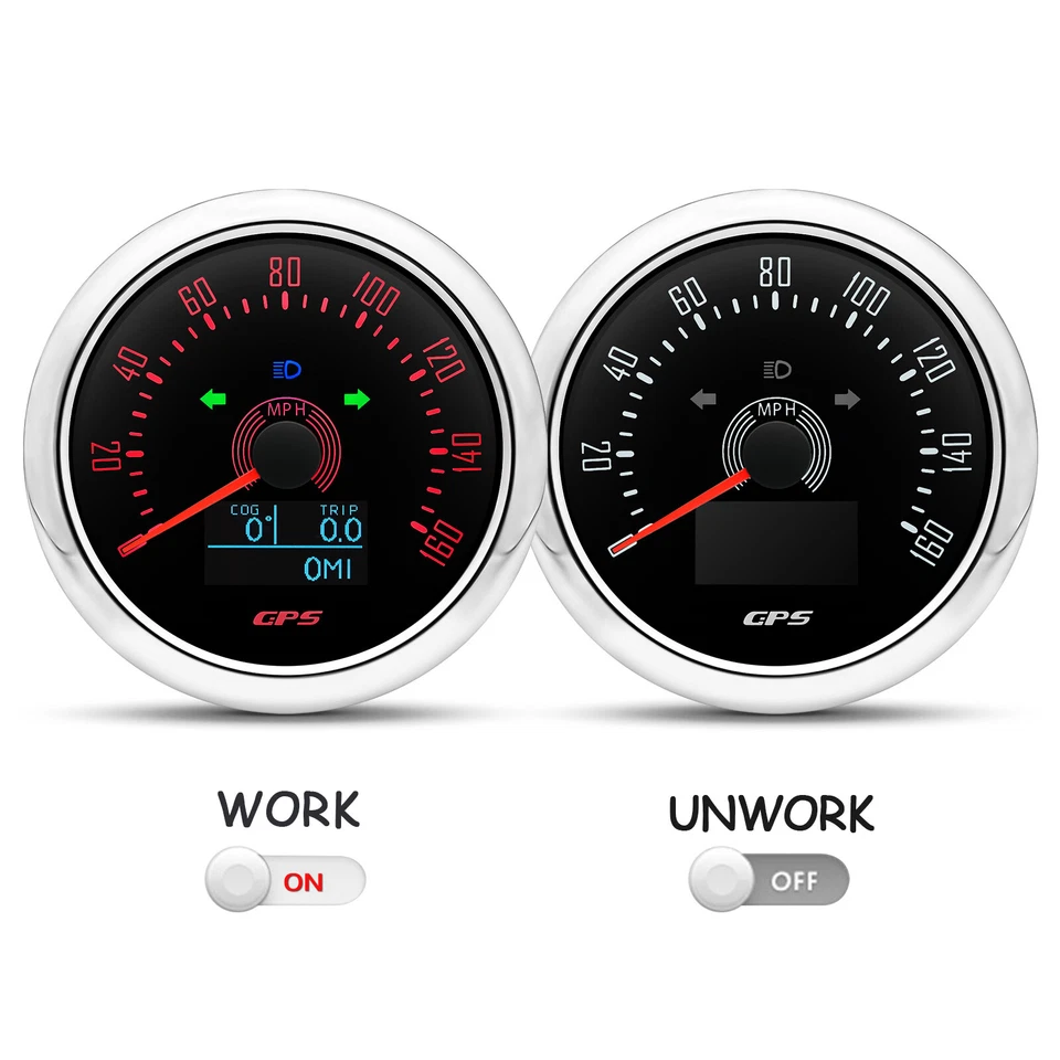 6 Gauge Set 85mm GPS Speedometer 160MPH Tachometer 0-8000RPM for Boat Car Truck  - Image 2 of 4