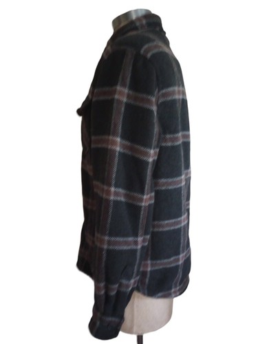 Jachs Shirt Mens Size L Jacket Shacket Sherpa Lined Heavy Black Plaid Wool Blend - Picture 3 of 14