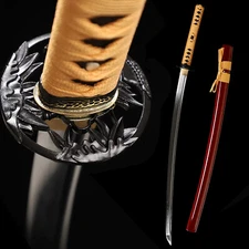 HandForged Japanese Samurai Sword Katana T10 Steel Clay Tempered Full Tang Sharp