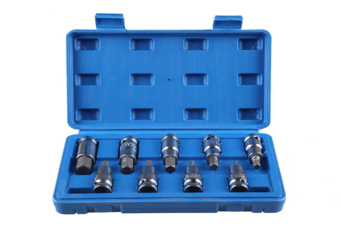 Blue Spot 01563 Hex Bit Sockets H4 - H17 9 Piece 1/2D