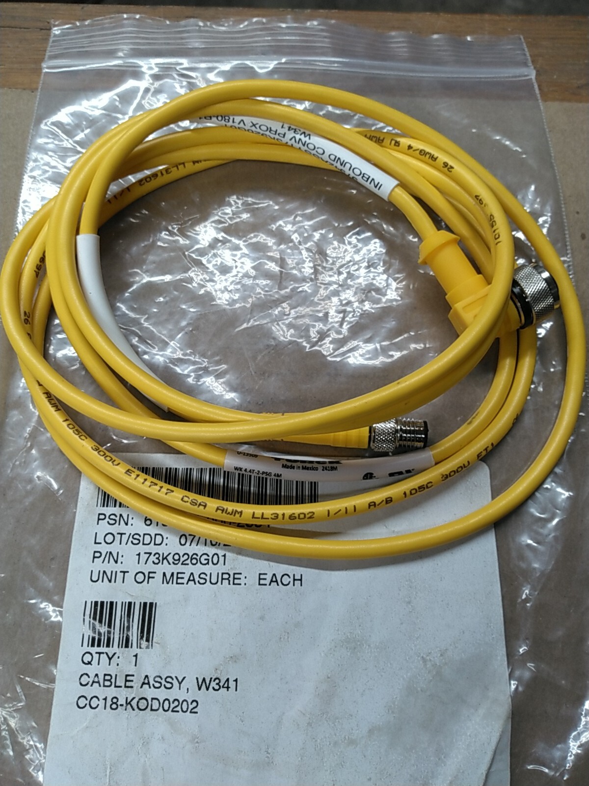 Turck WK-4.4T-2-PSG-4M Cordset Cable 4-Wire 90° M12 Female to M8 Male 2 Meter